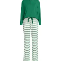 Women's Knit 2 Piece Pajama Set - Long Sleeve Top and Pants