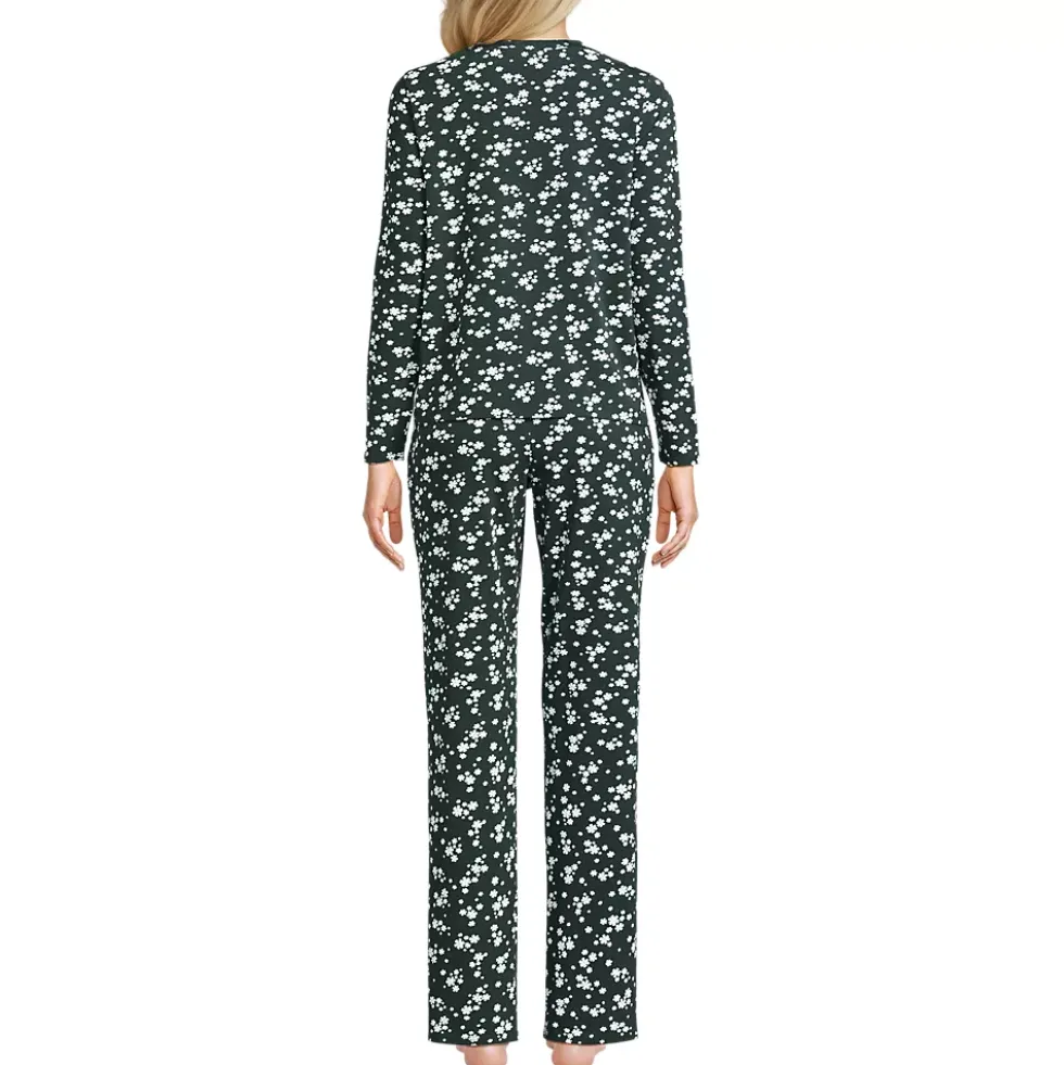 Women's Knit 2 Piece Pajama Set - Long Sleeve Top and Pants