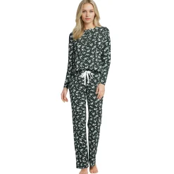 Women's Knit 2 Piece Pajama Set - Long Sleeve Top and Pants