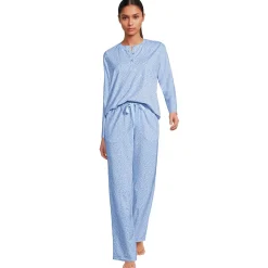 Women's Knit 2 Piece Pajama Set - Long Sleeve Top and Pants