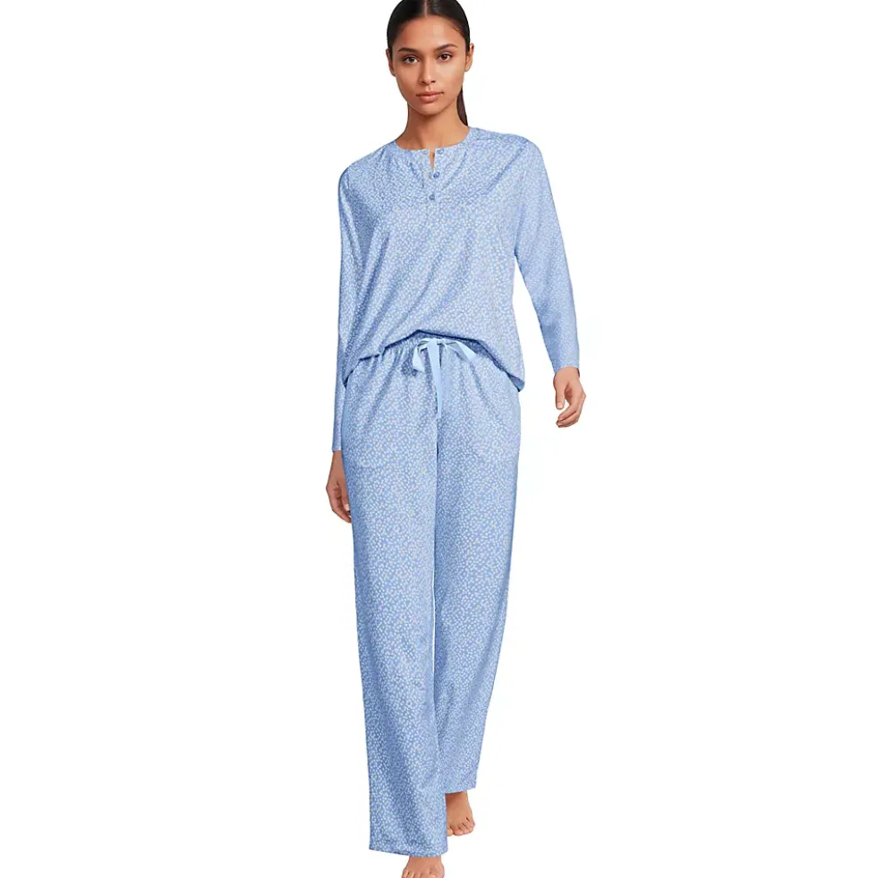 Women's Knit 2 Piece Pajama Set - Long Sleeve Top and Pants