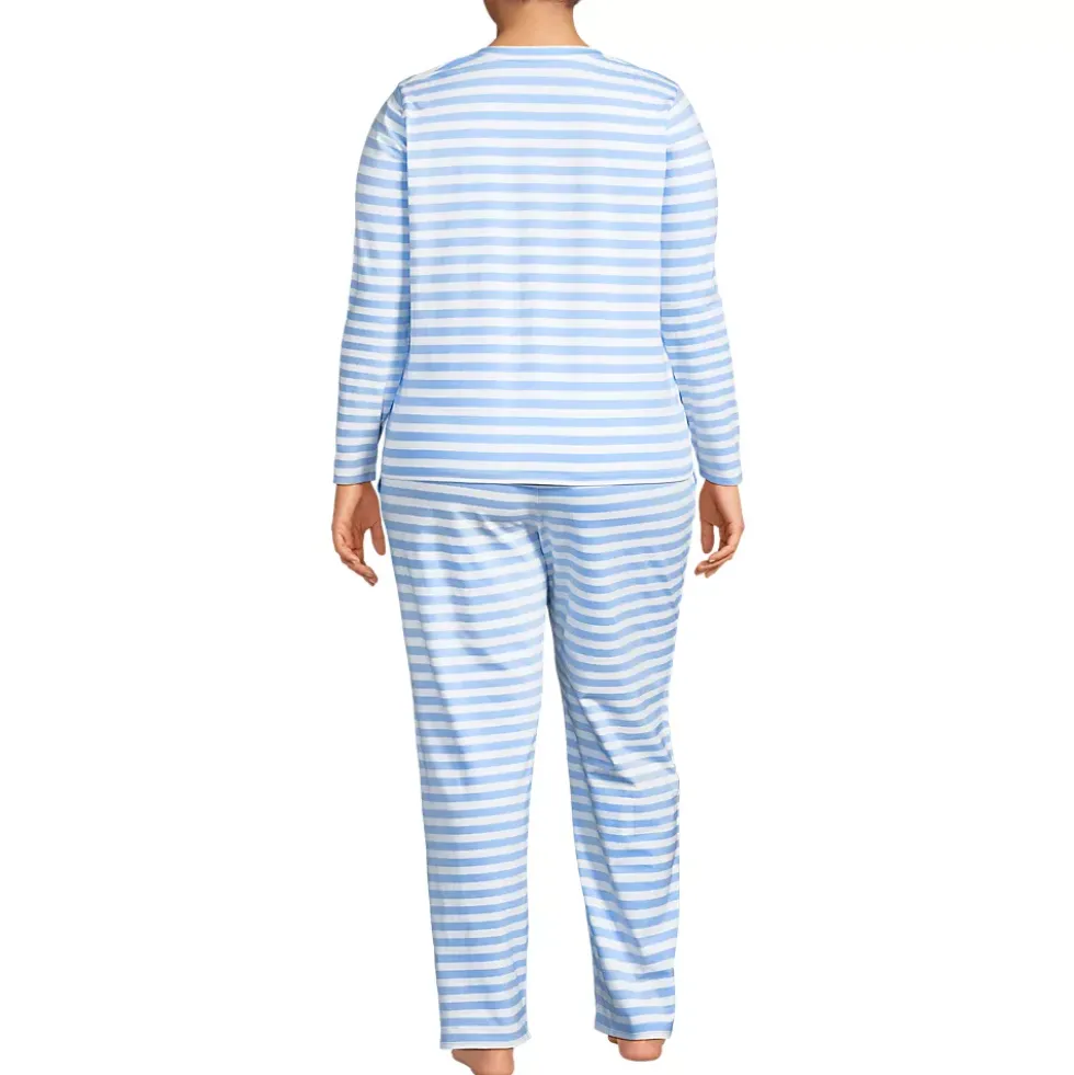 Women's Knit 2 Piece Pajama Set - Long Sleeve Top and Pants