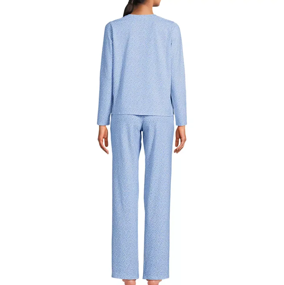 Women's Knit 2 Piece Pajama Set - Long Sleeve Top and Pants