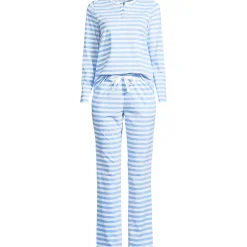 Women's Knit 2 Piece Pajama Set - Long Sleeve Top and Pants