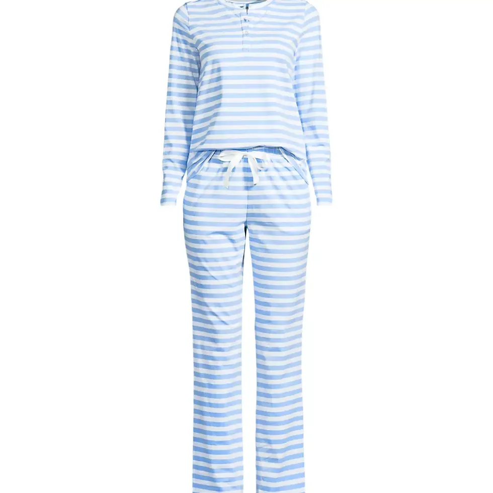 Women's Knit 2 Piece Pajama Set - Long Sleeve Top and Pants