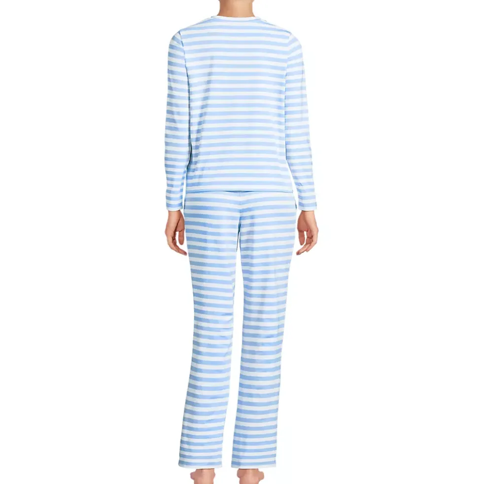 Women's Knit 2 Piece Pajama Set - Long Sleeve Top and Pants
