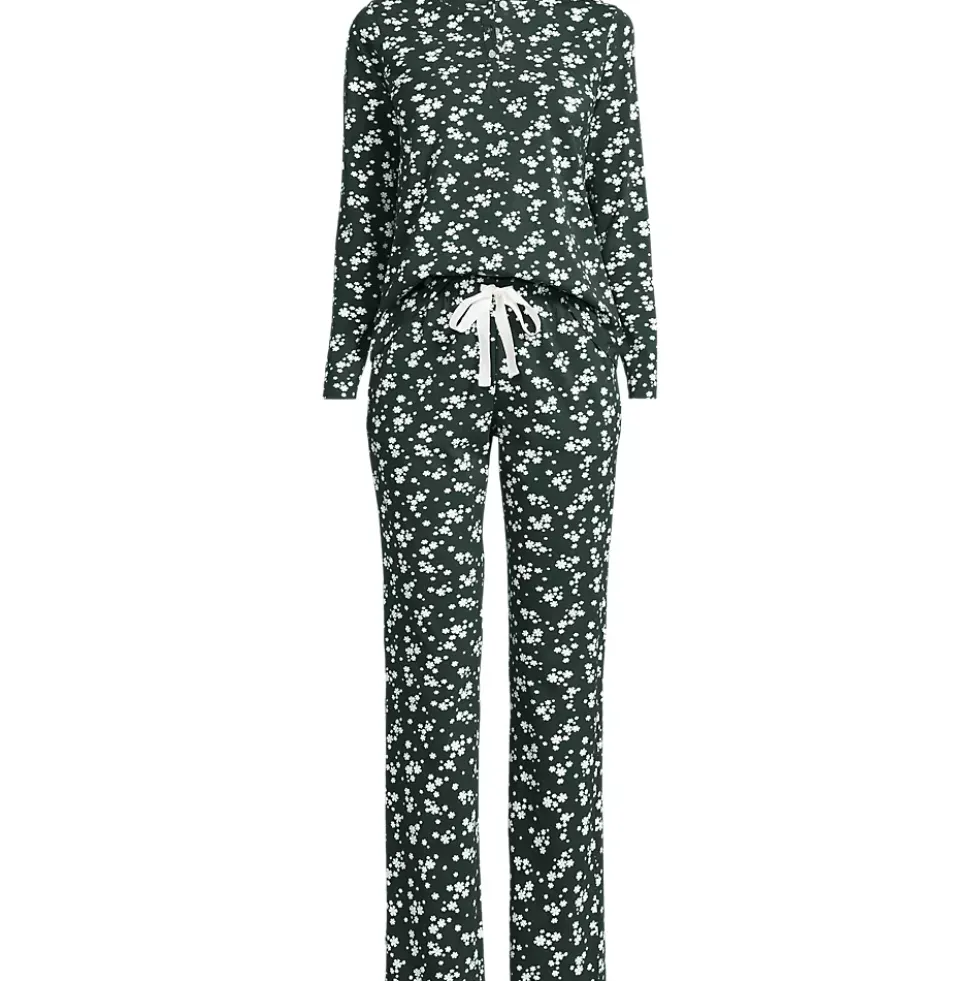 Women's Knit 2 Piece Pajama Set - Long Sleeve Top and Pants