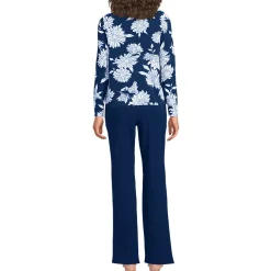 Women's Knit 2 Piece Pajama Set - Long Sleeve Top and Pants