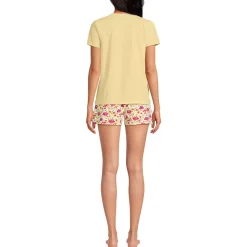Women's Knit 2 Piece Pajama Set - Short Sleeve Top and Shorts