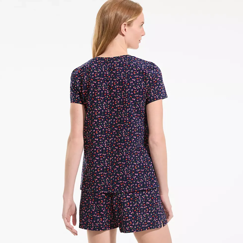 Women's Knit 2 Piece Pajama Set - Short Sleeve Top and Shorts