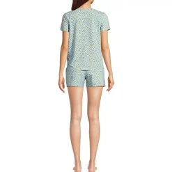 Women's Knit 2 Piece Pajama Set - Short Sleeve Top and Shorts