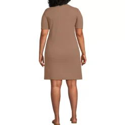 Women's Knit Rib Mock Neck Dress