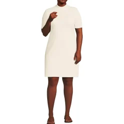 Women's Knit Rib Mock Neck Dress