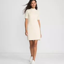 Women's Knit Rib Mock Neck Dress