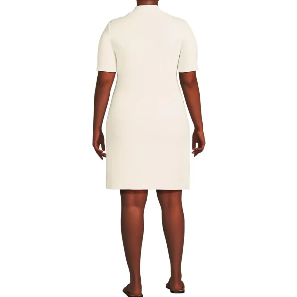 Women's Knit Rib Mock Neck Dress