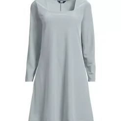 Women's Knit Velvet Square Neck Dress