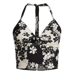 Women's Knot Front Halter Tankini Swimsuit Top