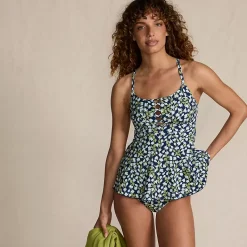 Women's Lace-up Flutter Tankini Swimsuit Top