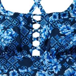 Women's Lace-up Flutter Tankini Swimsuit Top