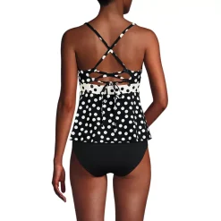Women's Lace-up Flutter Tankini Swimsuit Top