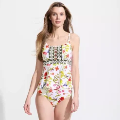 Women's Lace-up Flutter Tankini Swimsuit Top