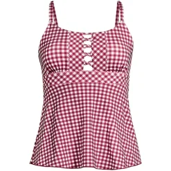 Women's Lace-up Flutter Tankini Swimsuit Top