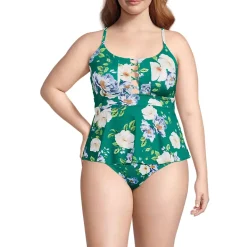 Women's Lace-up Flutter Tankini Swimsuit Top
