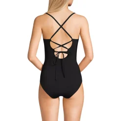 Women's Lace Up One Piece Swimsuit