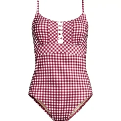 Women's Lace Up One Piece Swimsuit