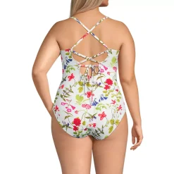 Women's Lace Up One Piece Swimsuit