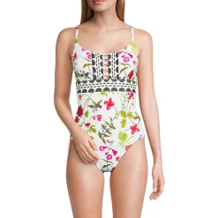 Women's Lace Up One Piece Swimsuit