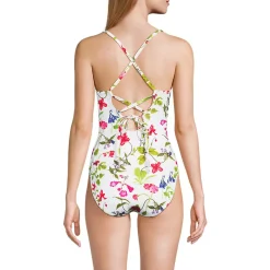 Women's Lace Up One Piece Swimsuit