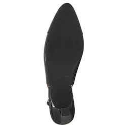 Women's Leather Slingback Cap Toe Kitten Heels