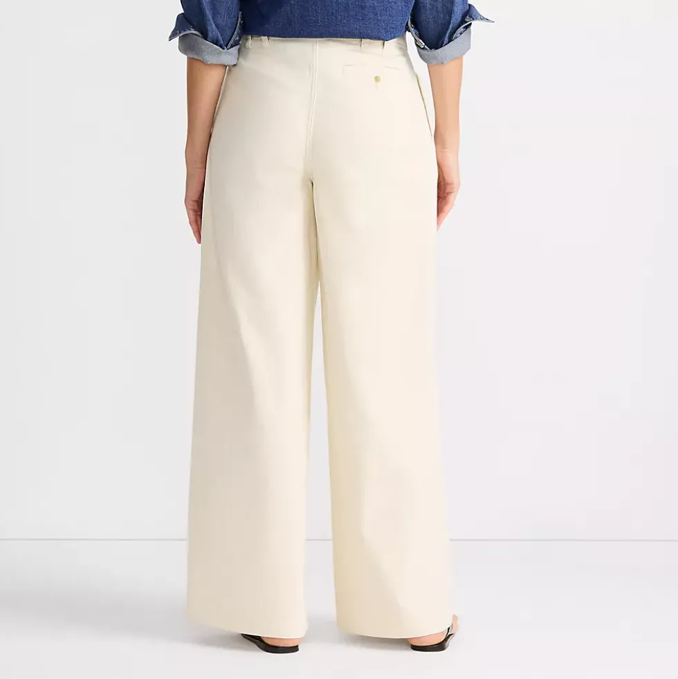 Women's Lightweight Denim Mid Rise Pleated Slouchy Jeans