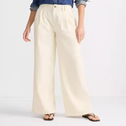 Women's Lightweight Denim Mid Rise Pleated Slouchy Jeans