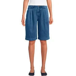 Women's Lightweight Denim Mid Rise Pleated 12