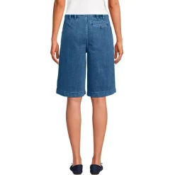 Women's Lightweight Denim Mid Rise Pleated 12