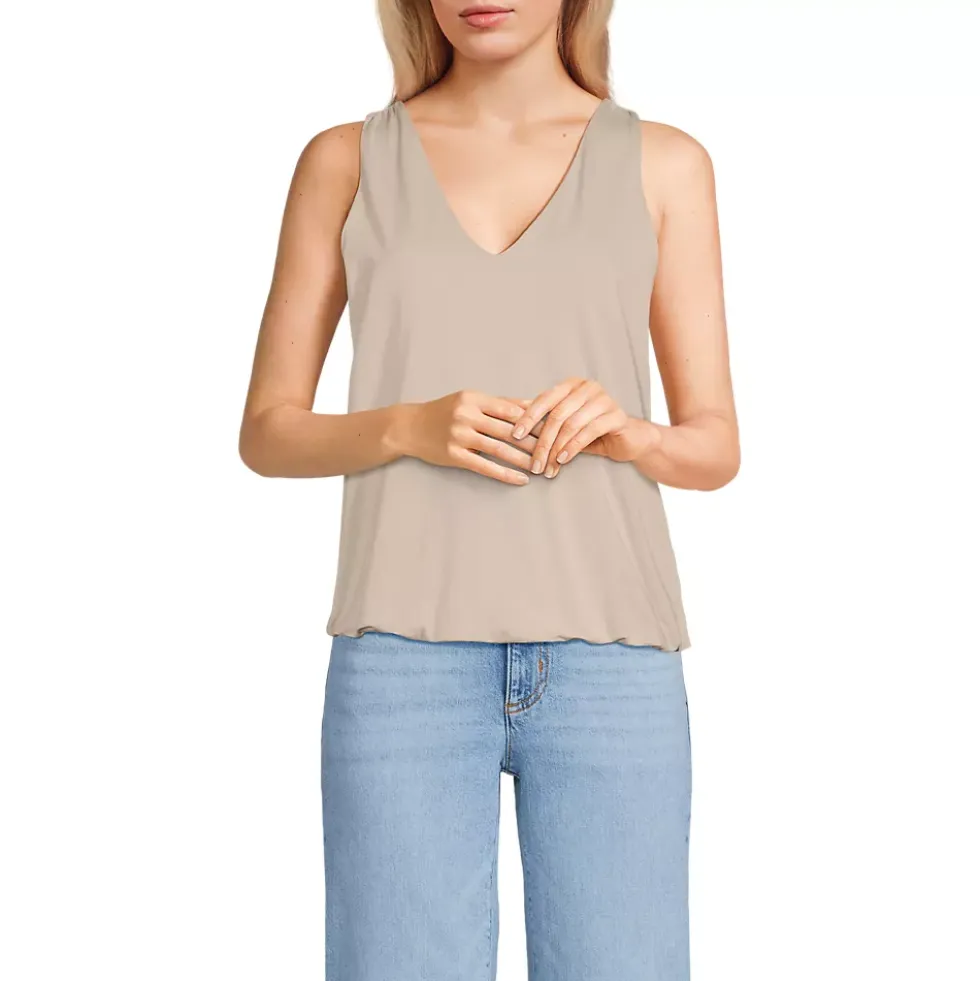 Women's Lightweight Jersey Blouson Vneck Tank