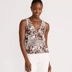 Women's Lightweight Jersey Blouson Vneck Tank