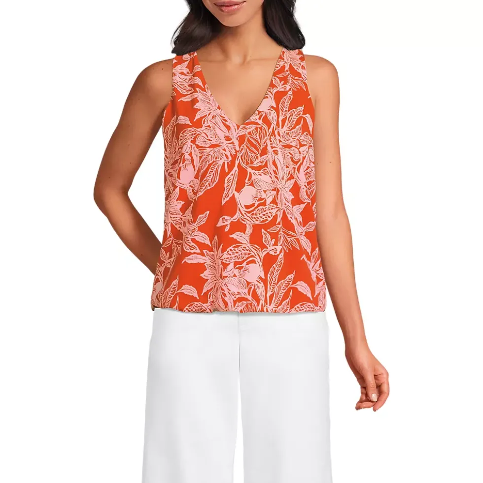 Women's Lightweight Jersey Blouson Vneck Tank