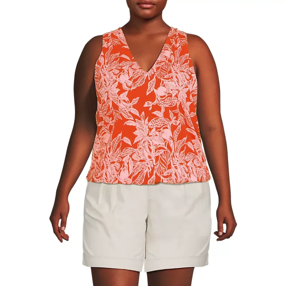 Women's Lightweight Jersey Blouson Vneck Tank