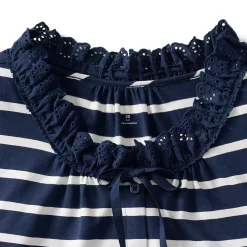 Women's Lightweight Jersey Button Front Lace Trim Tank