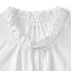 Women's Lightweight Jersey Button Front Lace Trim Tank
