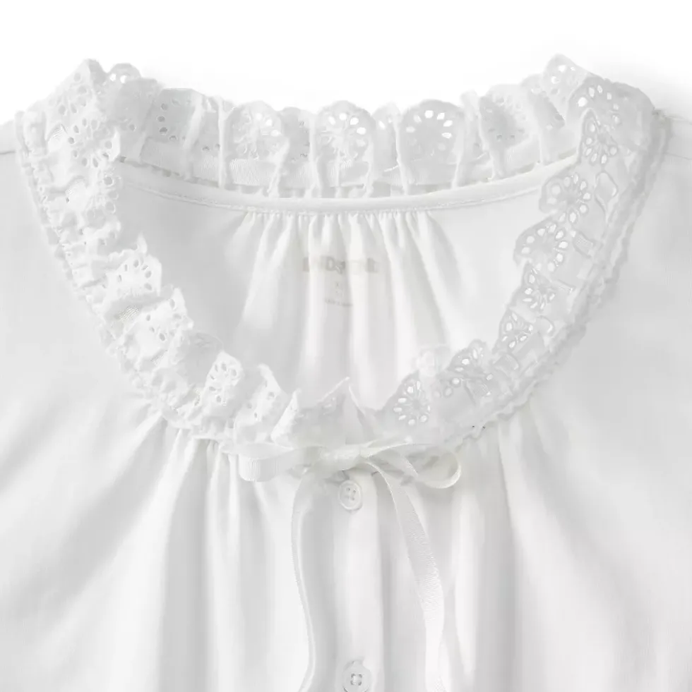 Women's Lightweight Jersey Button Front Lace Trim Tank