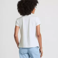 Women's Lightweight Jersey Button Pintuck Top