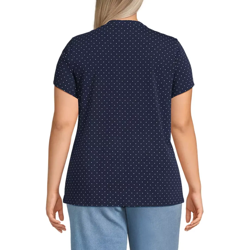 Women's Lightweight Jersey Button Pintuck Top