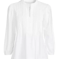 Women's Lightweight Jersey Button Pintuck Top