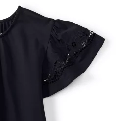 Women's Lightweight Jersey Crew Neck Ruffle Sleeve Flowy Top