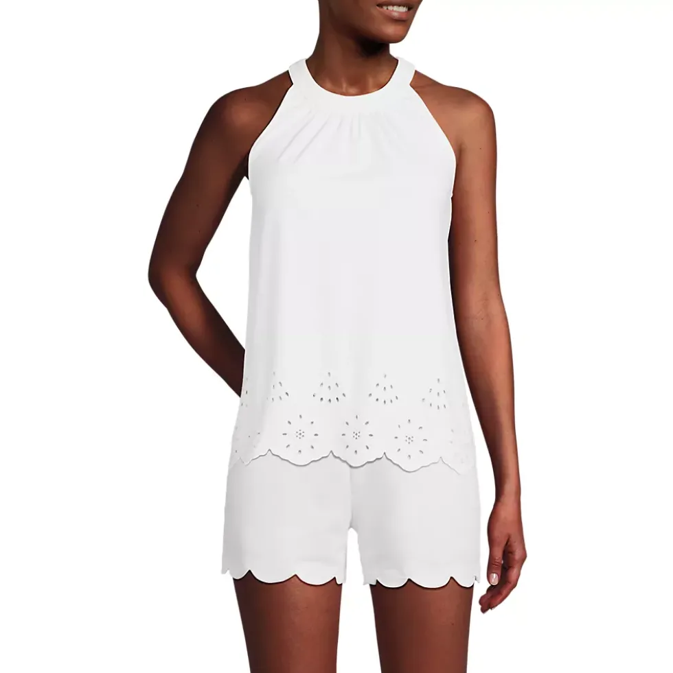 Women's Lightweight Jersey Eyelet Tank Top