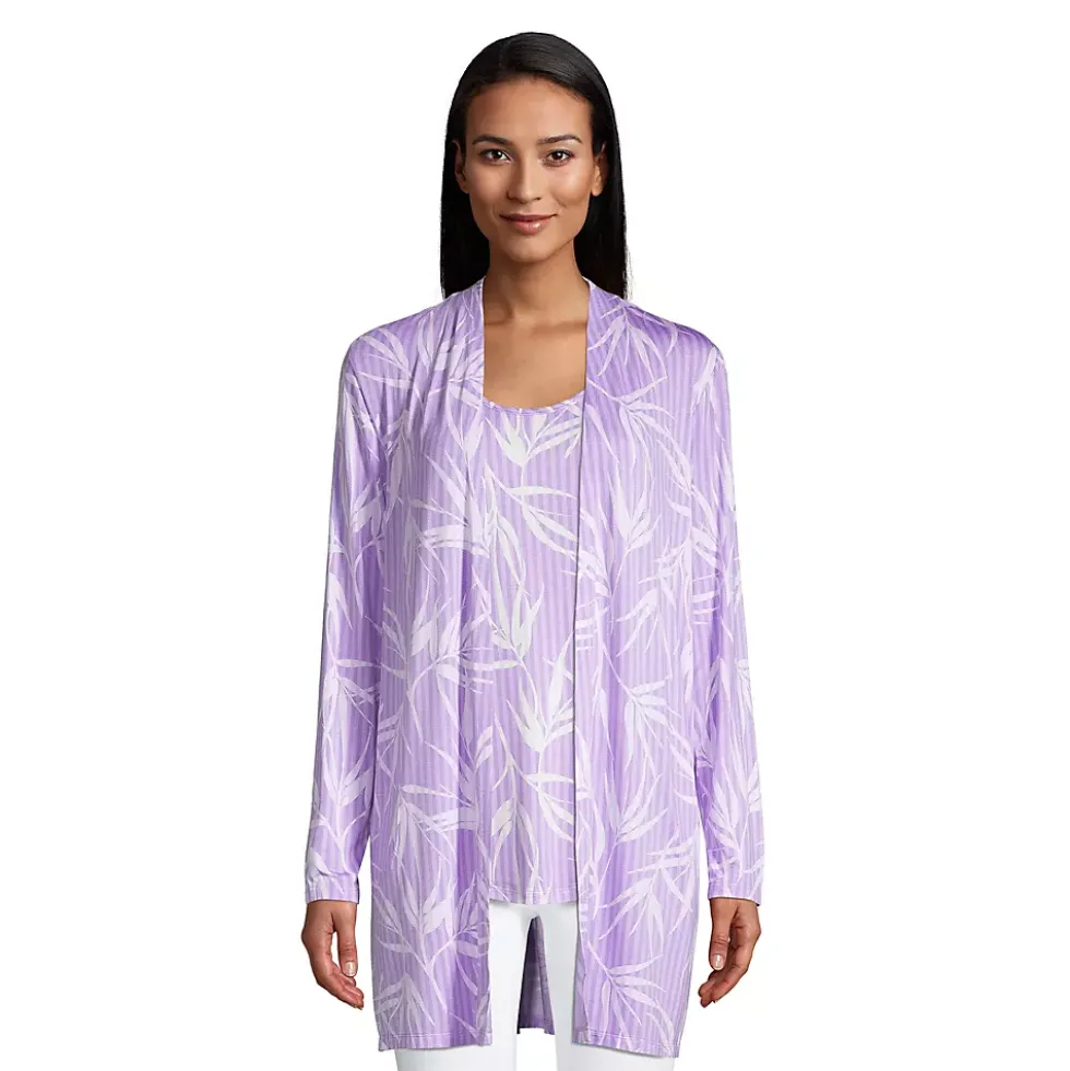 Women's Lightweight Jersey Knit Long Cardigan Print